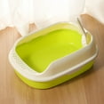 thumbnail image 6 of Cat Open Top Pet Litter Tray Portable High Sided Semi Closed Cat Sand Bright Green, 6 of 8