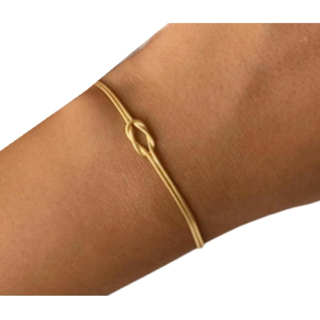 ZHOUSUFEN Stainless Steel Jewelry Peronslized Clavicle Chain Knot Layered Bracelet Rings for Wedding Party