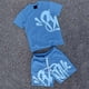 thumbnail image 1 of WILLBEST Conjuntos de Chándal Informales Cortos para Hombre, Camisetas y Pantalones Cortos con Cuello Redondo Estampados, Manga Corta Holgada y Estampados, para Correr En Verano, 1 of 3