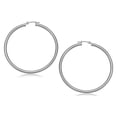 thumbnail image 1 of 10k White Gold Polished Hoop Earrings (15 mm), 1 of 2