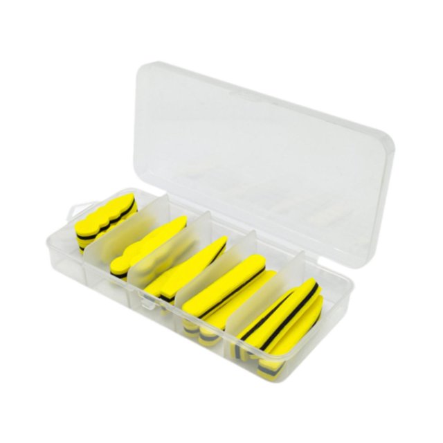 15x Fly Tying Foam Bodies Diy Fishing señuelos profesionales cebos livianos altos Negro amarillo