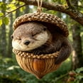 thumbnail image 6 of Otter Forest Animal Acrylic Christmas Ornament, 3 Inch Cute Woodland Hanging Decor With Loop, Whimsical Holiday Tree Wall Window Ornament, 6 of 6