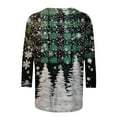 thumbnail image 4 of Gamivast Christmas Tops Women Christmas Shirts for Women 2025 3/4 Sleeve Plus Size Round Neck Funny Holiday Graphic Pullover Fall Loose Fitted Tunic Blouses Xmas Party Outfits, 4 of 6
