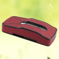 thumbnail image 2 of Creative Car Tissue Box Rectangular Tissue Box Holder Cover Case Leather Car Tray Instrument Panel Armrest Box Tray for Home Office Car Automotive(Wine Red), 2 of 9