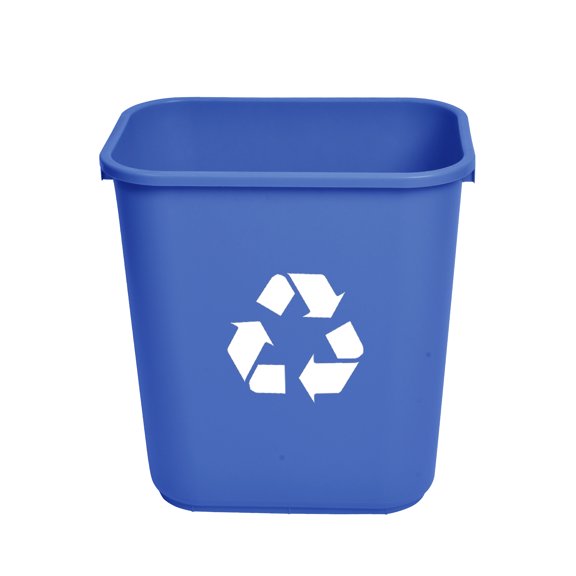 41 Qt Wastebasket , 10 Gallon Deskside Kitchen Wastebasket, Blue, 1 Pc