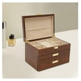 thumbnail image 2 of Wooden Jewelry Box for Women, 3 Layers Large Wooden Jewelry Organizer Box Watches Necklace Ring Storage Box for Women (Brown 3 Layer), 2 of 7