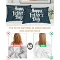 thumbnail image 4 of Hokiten Pillow Cases Standard Size Set of 2, Lumbar Pillow Covers, Happy Father's Day Satin Pillowcases with Zipper for Hair/Skin, Pillow Protector Cover, Dark Blue Shabby Wooden Grain 20x26 Inches, 4 of 6