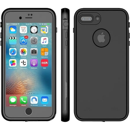 LOVE BEIDI iPhone 8 Plus & 7 Plus Waterproof Case - Underwater Snowproof Dirtproof Shockproof Cover Black/Gray