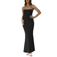 thumbnail image 3 of Coduop Women Sleeveless Bodycon Long Dress Spaghetti Strap Low Cut Maxi Dress Backless Party Dress, 3 of 9