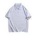 thumbnail image 1 of Gibobby Playera Polo Polo de manga corta con cierre para hombre estilo casual de punto(Blanco,M), 1 of 3