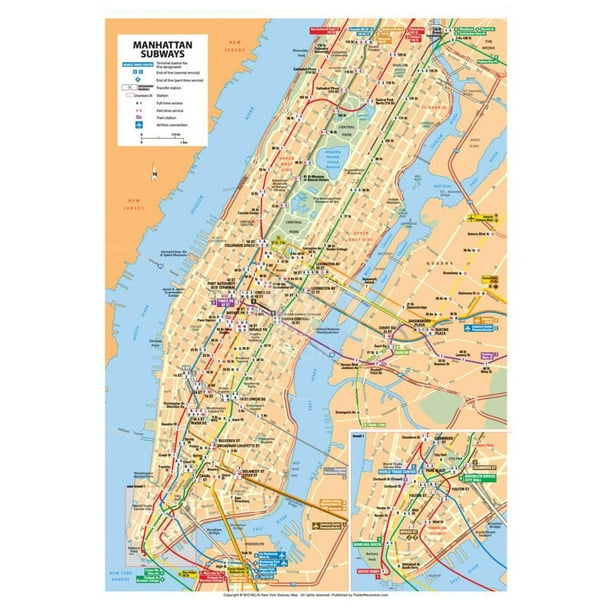 Michelin Official Manhattan Subways Map Art Print Poster 13x19 Sold by