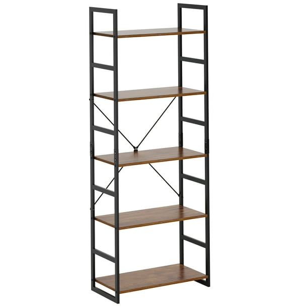 Find bookshelves & bookcases for your home office or living space areas. langria bookshelves and bookcases modern 5 shelf bookshelves industrial metal and wood bookshelf multipurpose storage organizer shelve furniture
