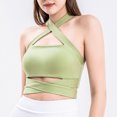 thumbnail image 6 of Prolriy Athletic Gym Workout Tops for Women, Women Bandage Neck Sleeveless Tops Running Workout Yoga Trendy Tank Sports Tops Shirts for Women, Womens Tops Green S, 6 of 9