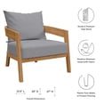 thumbnail image 6 of Brisbane Teak Wood Outdoor Patio Armchair Natural Gray EEI-5602-NAT-GRY, 6 of 8