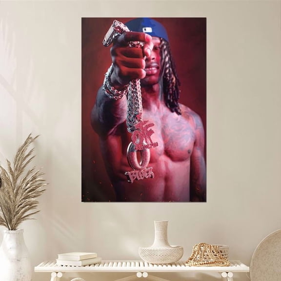 King Von Framed Wall Art Poster Size 24''x36''-Gategoo