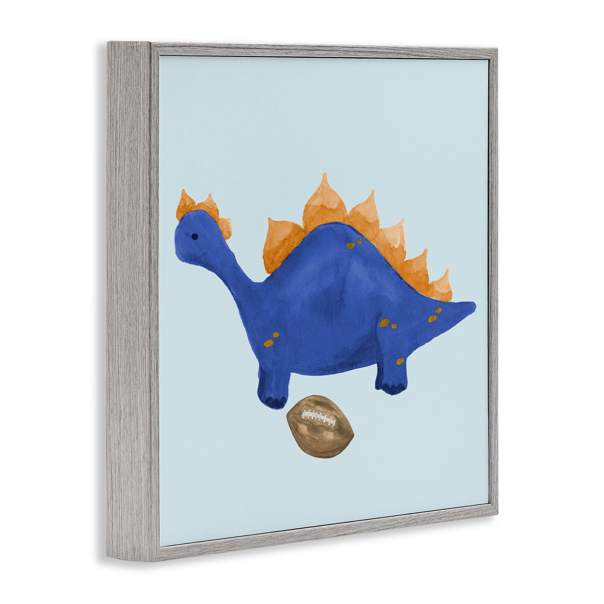 Stupell Industries Sporty Baby Dino Gray Framed Giclee Art, design by Lucille Price