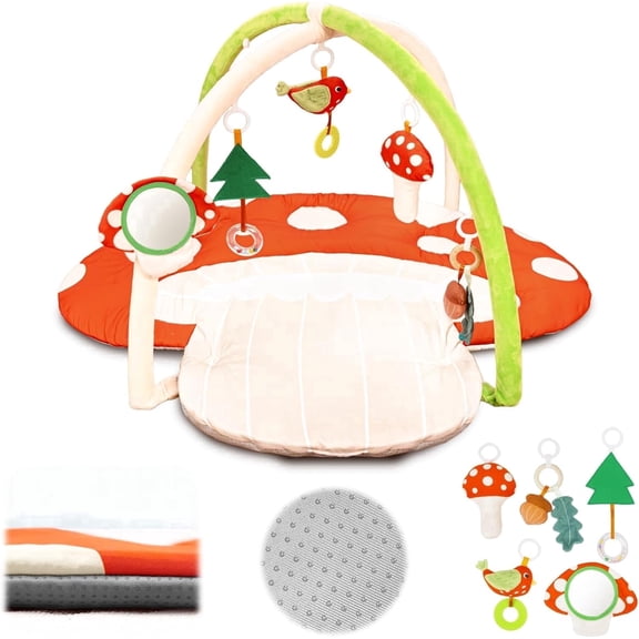 Beavtaens Baby Gym Play Mat, Activity Mat 4-in-1 Tummy Time, Baby Gift for Infants Age 0-18 Months