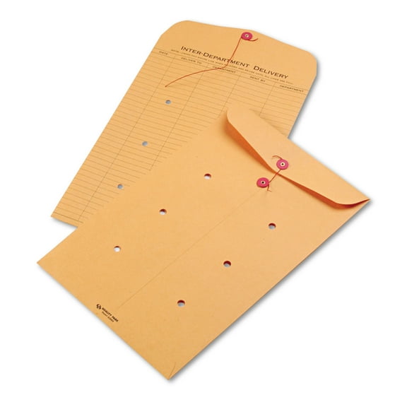 Quality Park QUA63564 10 x 15 31-Entries String/Button Interoffice Envelope - Brown Kraft (100/Carton)