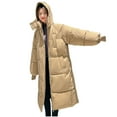 thumbnail image 4 of Ofreoo Women's Long Sleeved Woolen Cotton Jacket Pocket Zipper Medium Length Hooded Jacket Winter Coats for Women Deal for Days Holiday Decor, 4 of 6