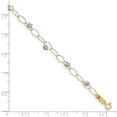 thumbnail image 3 of Real 14kt Two-tone Puff Stars Chain Bracelet; 7.25 inch; for Adults and Teens; for Women and Men, 3 of 3