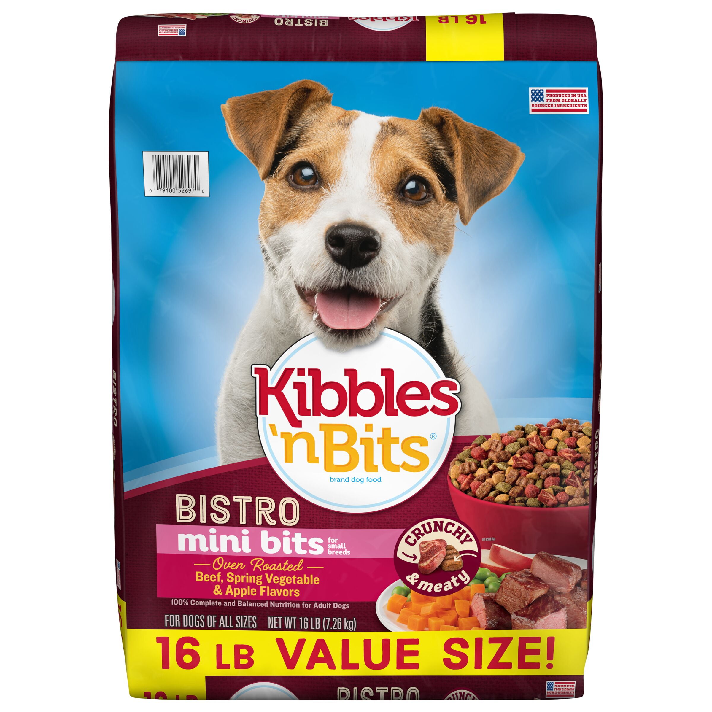 Kibbles 'n Bits Bistro Mini Bits Small Breed Oven Roasted Beef Flavor, 16-Pound