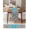 thumbnail image 3 of ERUNPONLY Ocean Water Ripple Table Runner - 72 Inch Long Summer Seaside Underwater Scene Cotton and Linen Blended Dress Scarves Farmhouse Table Runner for Kitchen Dining, Coffee Table, 13" x 72", 3 of 8