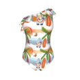 thumbnail image 4 of Yiaed Gnome and Surfing Print Women One Piece Swimsuits Tummy Control One Shoulder Bathing Suits Pattern Ruffle Swimwear-Small, 4 of 8