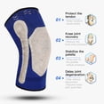 thumbnail image 3 of Generic Breathable Silicone Knee Support for Running, Cycling & Fitness - Adjustable Compression Wrap with Memory Spring Bracket, Black & Blue, XL Size, Single Pack, 3 of 6