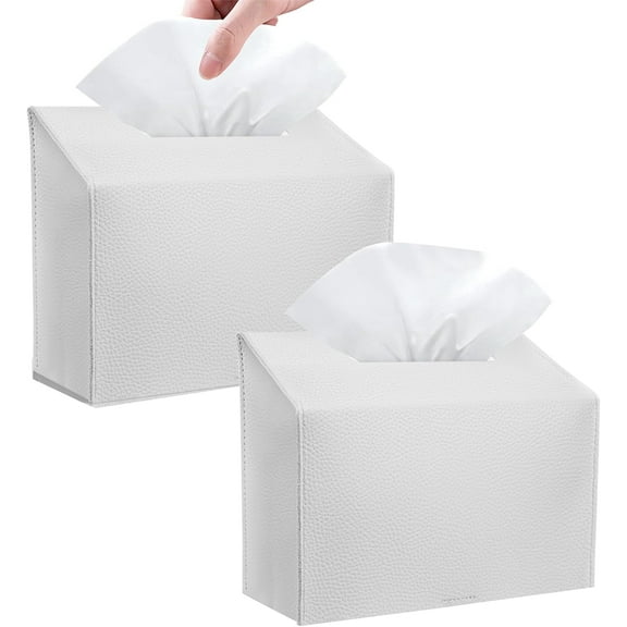 LZLINGMEI Tissue Box Cover Holder Compatible with Disposable Paper Hand Towels, Leather Paper Towel Dispenser for Tabletop, Bathroom,Office