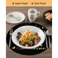thumbnail image 3 of 15 Inch Round Placemats Set of 6, Sunflower Non Slip Heat Insulation PP Table Mats, Vintage Botanical Washable Place Mats for Kitchen Dining Party Table Decor, 3 of 7