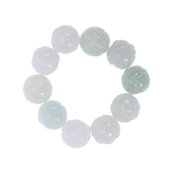 Milisten 10 Pcs Perles de Jade Fleur de Lotus Naturelles en Vrac Perles de Jade Pierre Précieuse Fine pour Fabrication de Bijoux DIY 10mm