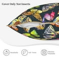 thumbnail image 5 of Haiem Butterfly Wild Insect Print Velvet Soft Solid Decorative Square Throw Pillow Covers Set with Elegant Piping Christmas Cushion Case for Sofa Bedroom Car-16"x16", 5 of 8