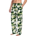 thumbnail image 3 of Mens Pajama Pants - Soft Sleep & Lounge Pants for Men, Calla Lily Flowers Petal Cuteness Casual PJ Bottoms Pants with Pockets, 3 of 5