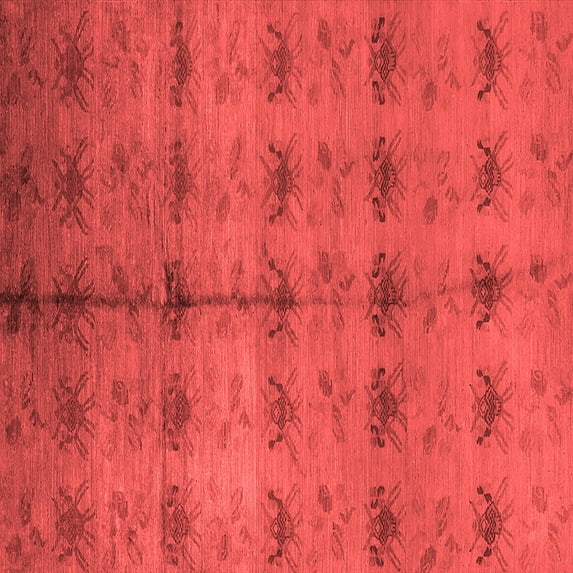 Ahgly Company Indoor Square Oriental Red Industrial Area Rugs, 4' Square