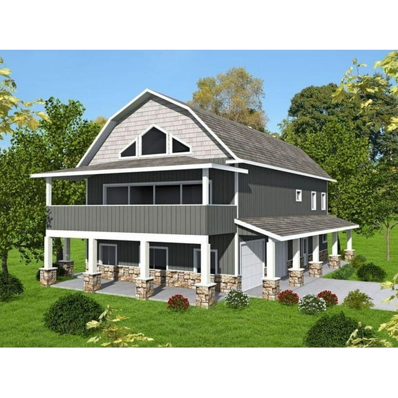 001-3654: Country 2 Bed, 3 Bath Luxury Home Plan, 3005 Sq Ft: Full Blueprints with License to Build by Home Plan Marketplace - Lesuto