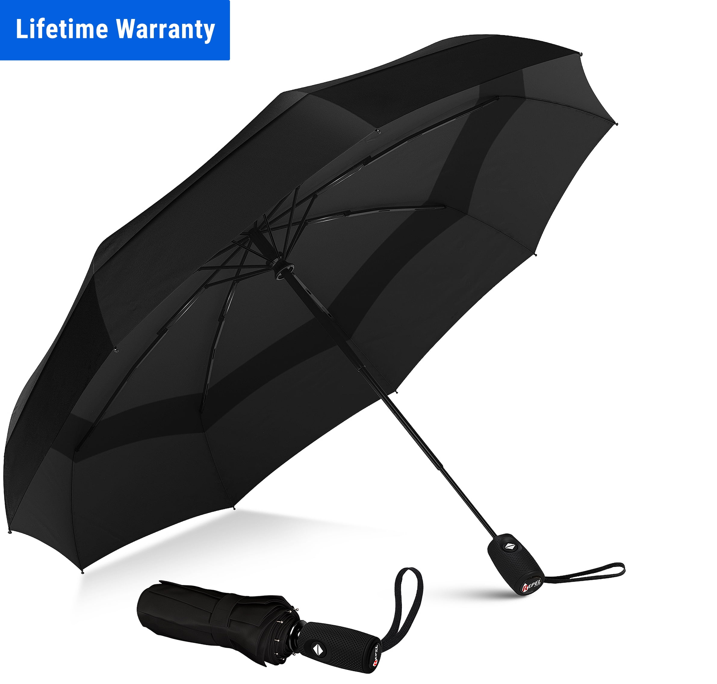Sturdy UV Protection Waterproof Umbrella Windproof Umbrella Blue Sky Compact Auto Open Close Umbrella with Double Layer Design 10 Ribs Umbrella,Large Travel Umbrella 