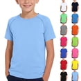thumbnail image 2 of ZACPNCV Girls Athletic Shirts Short Sleeve Quick Dry Yoga T-Shirt Crewneck Solid Color Active Athletic Performance Tee Tops Sports Activewear Green 3-4 Years, 2 of 9