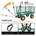 thumbnail image 4 of 3-in-1 Oversized Steel Garden Cart 880 Lbs Heavy Duty Pullable Mesh Utility Cart with Removable Liner for Lawn Patio and Landscaping Green/Black/Gray, 4 of 11