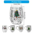 thumbnail image 5 of CIYISON Heat Resistant Double Glass Water Cup Drinkware with Festives Christmas Pattern, 5 of 14