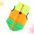 thumbnail image 3 of Chaleco de invierno para perros, impermeable, cálido, ropa para mascotas, suministros para mascotas, talla S, verde, amarillo y naranja, 3 of 7