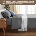 thumbnail image 4 of DEITAS 100% Egyptian Cotton Bed Sheet Set, 1200 Thread Count Sheet, Deep Pocket-4 Piece, King, Dark Gray, 4 of 8