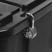 IRIS 27 Gal/108 Qt Large All-Weather Heavy-Duty Stackable Storage Plastic Bin Tote Container with Quick Snap Lid, 4Pk