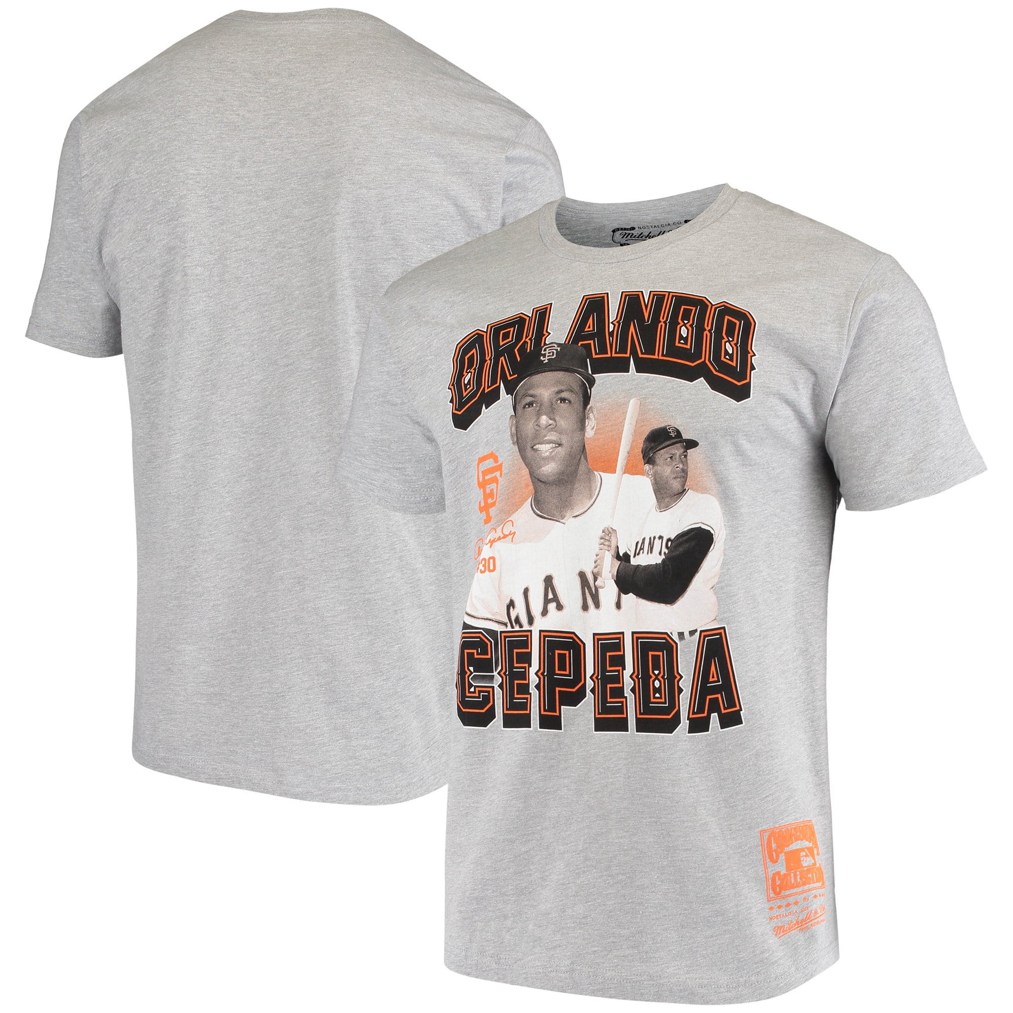 Men's Mitchell & Ness Orlando Cepeda Gray San Francisco Giants Name &  Number T-Shirt 