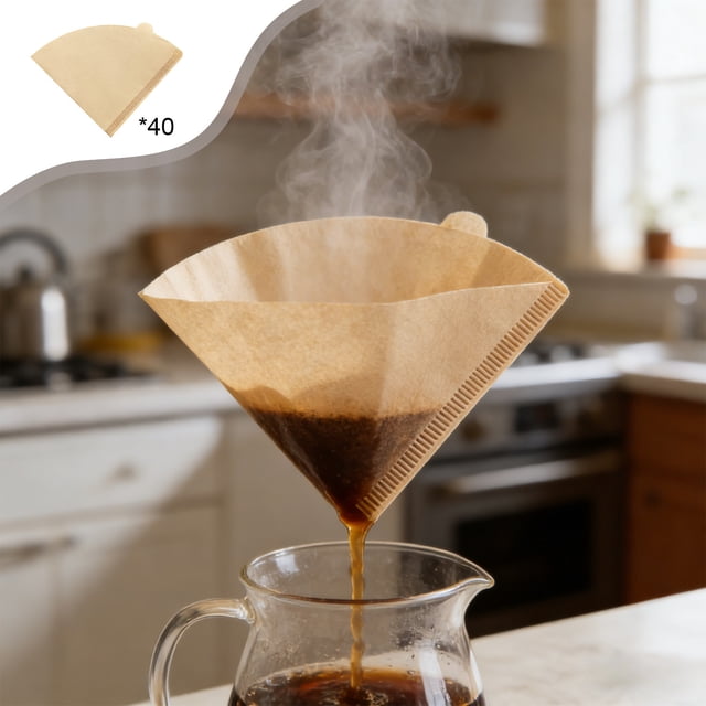 HaoXun Pour-over Coffee Filter Paper - Fan-shaped Drip Filter Paper for Household and Office Use