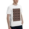thumbnail image 2 of Bingfone Brown Gold Grid Men'S Loose Fit Short-Sleeve Pocket T-Shirt, 2 of 7