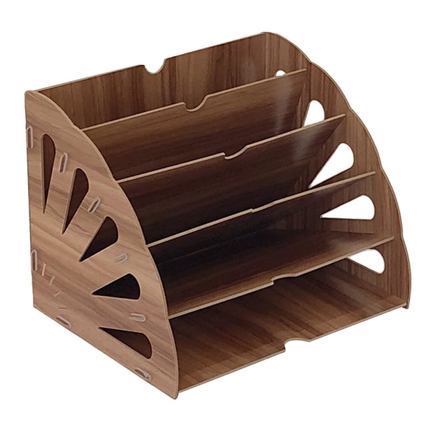 EeaseMX 1 estantería de madera en forma de abanico para almacenamiento, estudio, oficina, libros y archivos.