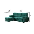 thumbnail image 4 of Exie 98 Inch 2 Piece Sectional Sofa, Pull Out Bed, Storage, Green Velvet- Saltoro Sherpi, 4 of 5