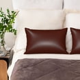 thumbnail image 2 of KLL Brown Pattern Silk Pillowcase for Hair and Skin Standard Size 20"X 30" Soft Breathable Pillow Covers for Sleeping, 2 of 7