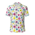 thumbnail image 2 of Daiia Doodle Fruits Pattern Men’s Polo Shirts,Solid Deck Shirt,Classic Fit, Breathable Cotton Polo for Casual and Sport Wear-Small, 2 of 9