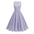 thumbnail image 2 of DailyTrove Women's Blue Polka Dot Fit & Flare Midi Dress - Polyester Vintage Casual & Party Wear, Cute for Outings, 2 of 6